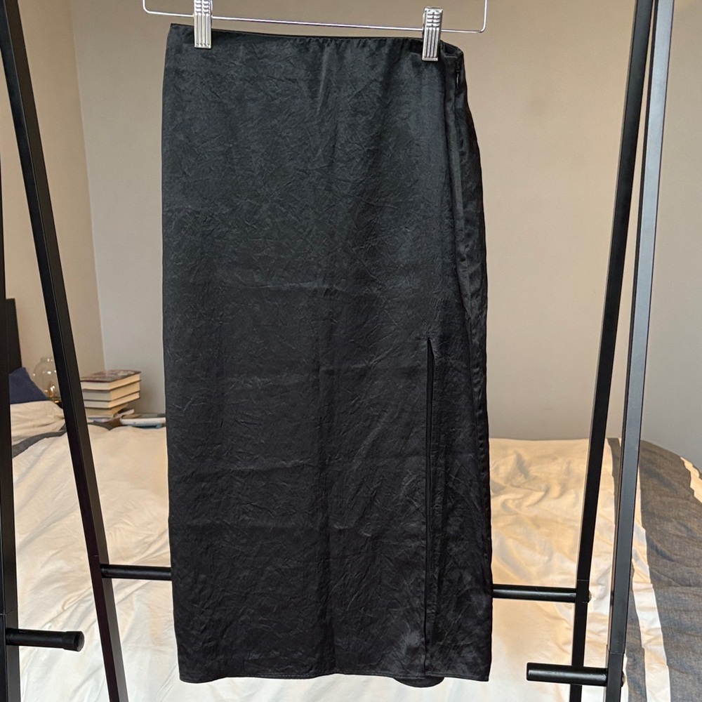 Babaton Black Silky Skirt